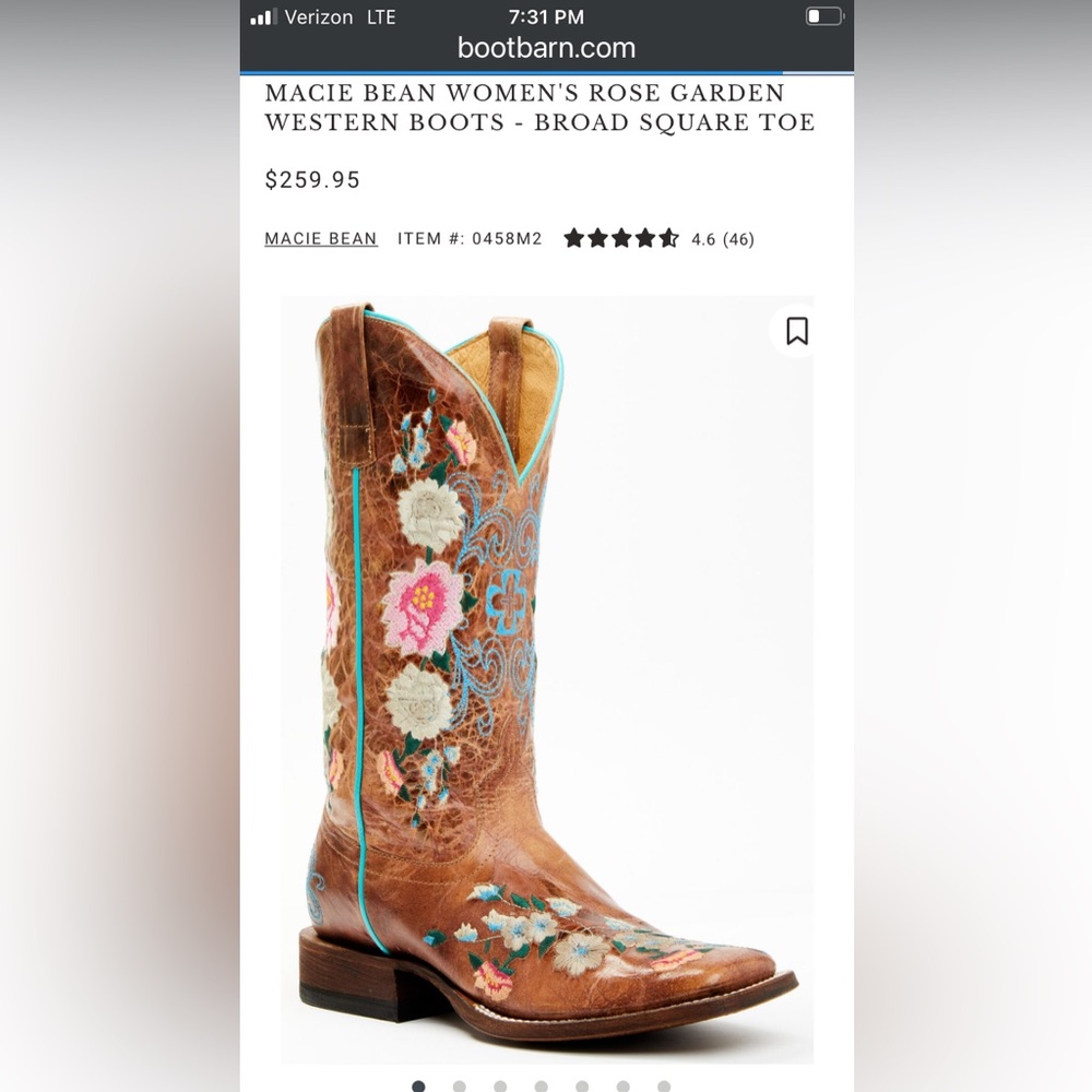 Brand new, never worn Macie Bean cowboy boot! Size 8M